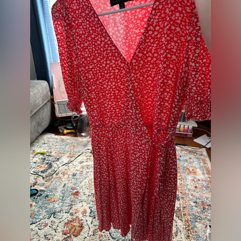 Red floral dress